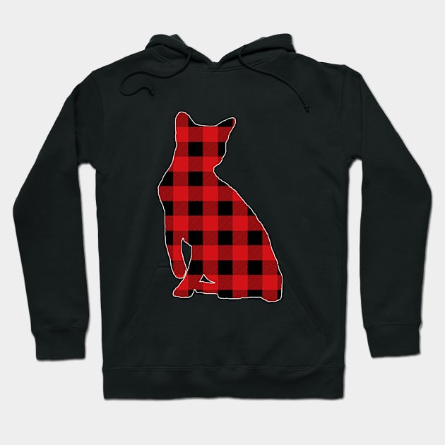 Russian Blue Cat Lover Buffalo Plaid Pattern Hoodie by BlueTodyArt